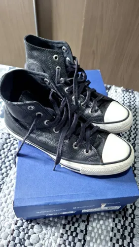 All Star cano médio de couro sintético 