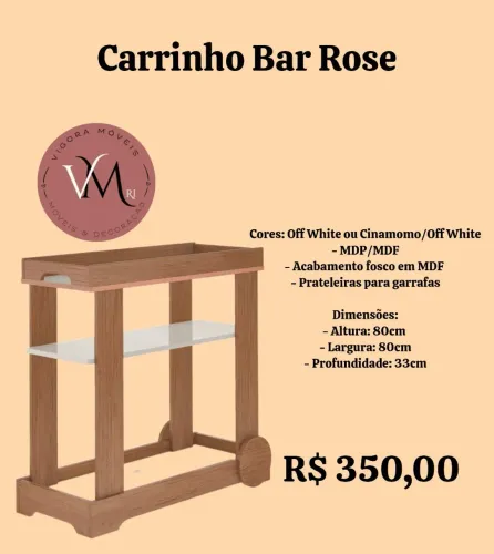 Carrinho Bar Rose