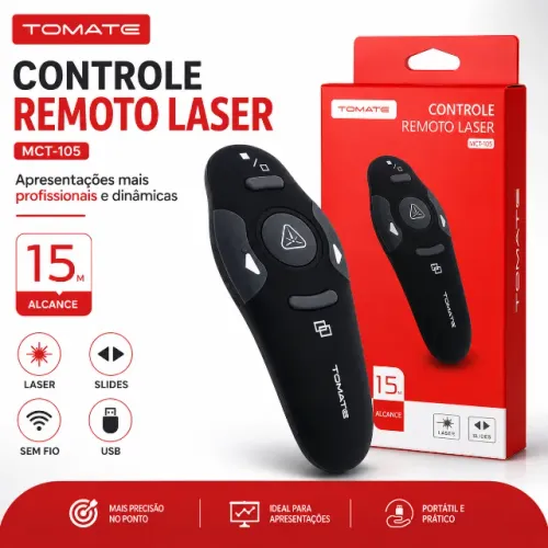 Apresentador Laser Sem Fio USB PowerPoint H?Maston JP-27 Tomate MCT-105