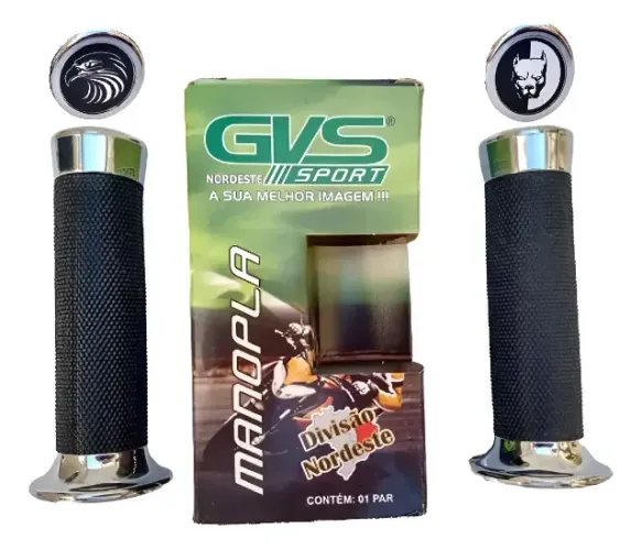 Manopla Moto Custom Cromada Universal Aguia Pitbull Gvs Par