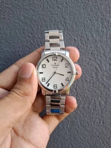 Relógio Analógico de Pulso Masculino Champion Elegance Prata