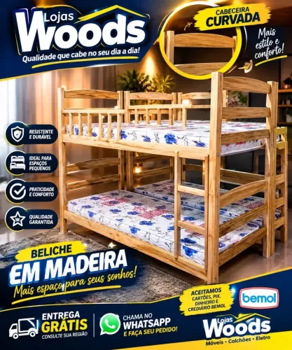 Beliche Madeira Woods 02 R$ 589,00 Modelo Novo Disponível