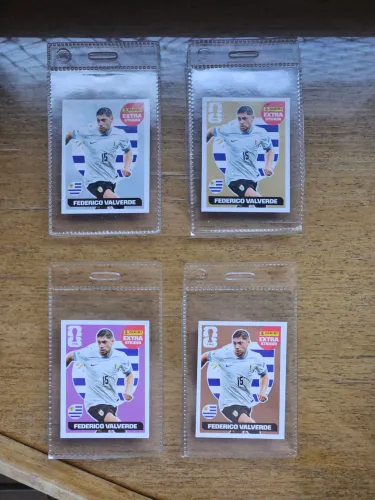 Set completo Valverde (base/bronze/prata/ouro) - Figurinhas Extras Panini 2026
