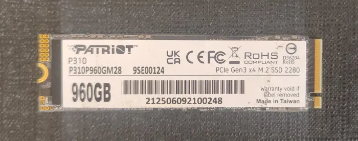 SSD NVME M2 960GB PATRIOT PROMOÇÃO