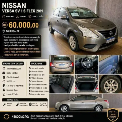 Nissan Versa SV 1.6 16V Flexstart 4P Mec. 2019