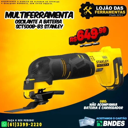 Multiferramenta Oscilante a Bateria SCT500B-B3 Stanley