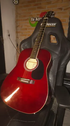 (PREÇO A NEGOCIAR) Violão Eletroacústico Giannini GD-1 Modelo Traslucent Vinho