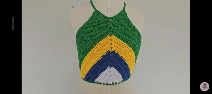 Croped Brasil crochê