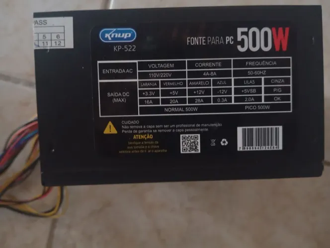 FONTE KNUP 500W PARA PC