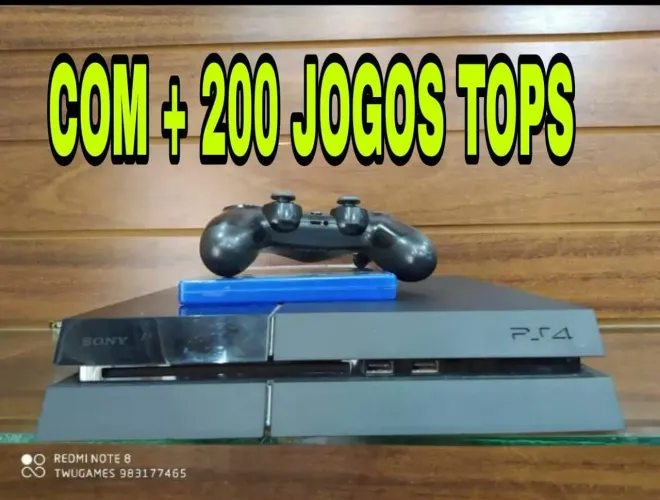 PS4 + 200 jogos tops