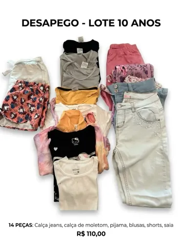 Lote roupa menina TAM 10 anos 