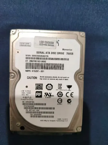 HD notebook 750 GB