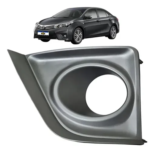 Grade Moldura Farol Milha Esquerdo Corolla 2015 2016 2017 Preto Esquerdo