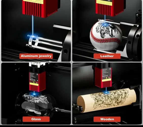 Máquina de gravação a laser Twotrees Ts5 7w com rolo 4 em 1