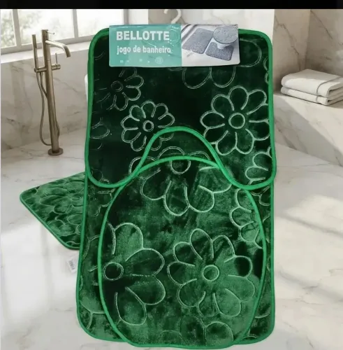 Jogo de Banheiro Bellotte 3 Peças Verde - Lindo e Sofisticado