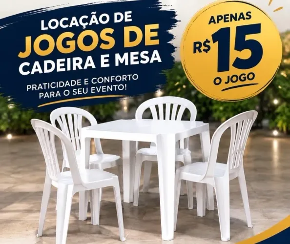 Jogo Mesa e Cadeira Aluguel