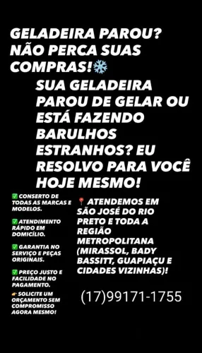Manutenção de geladeira freezer expositora. . .