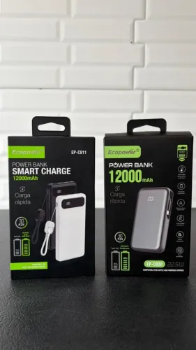 EcoPower Bank carregador portátil 12000 mAh - Novo