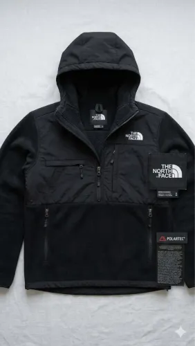 the north face denali polartec fleece jacket in black com capuz