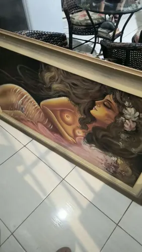 Quadro grande decorativo com moldura