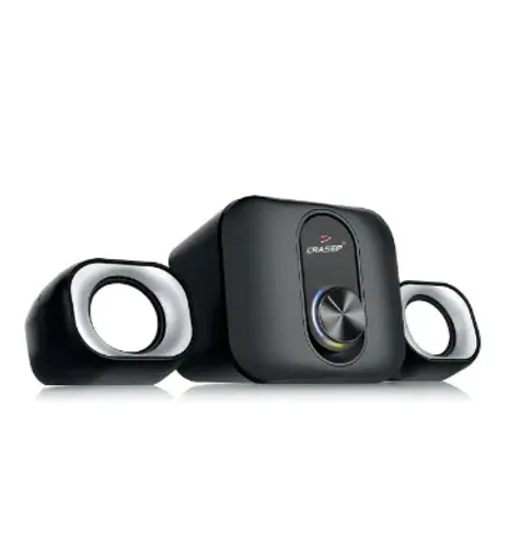 Caixa De Som Mini System 2.1 Subwoofer Rgb Usb P2 Para Pc Preto 127/220v