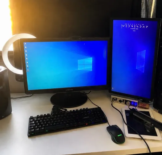 PC Gamer Completo + 2 Monitores | RX 580 8GB | 16GB RAM
