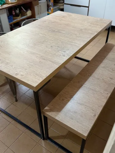 Mesa Etna - Industrial + banco + 2 cadeiras