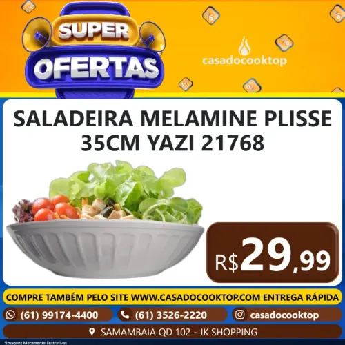 SALADEIRA MELAMINE PLISSE 35CM YAZI 21768