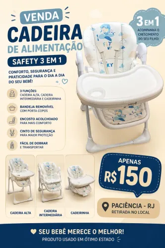 CADEIRA DE ALIMENTAÇÃO 3 em 1
