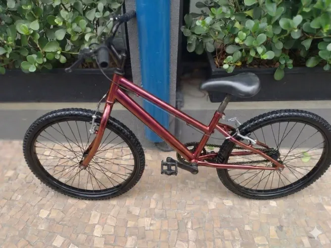 Bicicleta aro 24 pintura vermelha camaleão sem nenhum defeito retirar metrô santa Cecília