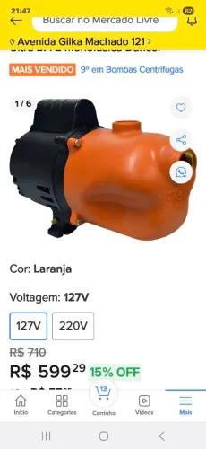 Vendo Bomba de  água auto aspirante Dancor 1/2 cv Ultra DA-2 110v 