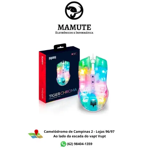 Mouse Gamer Transparente 3600 Dpi Led Rgb Revenger - MO-TGR003