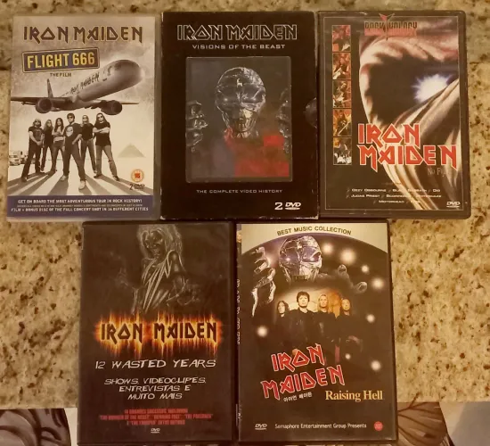 DVDs Iron Maiden - Kit com 05 dvds. 