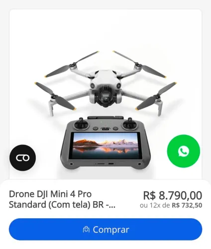 Drone Dji Mini 4 Pro com Tela