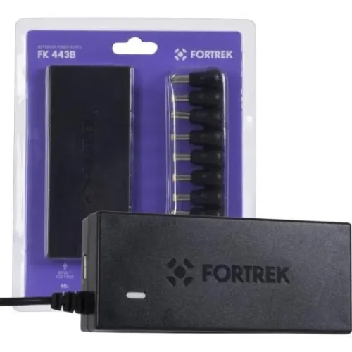FONTE NOTEBOOK UNIVERSAL 90W BIVOLT 10 CONECTORES FORTREK FK433B - LOJA DADO DIGITAL