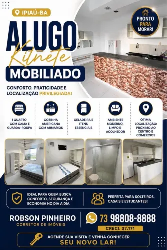 Kitnete Mobiliado e com ar-condicionado Centro Ipiaú