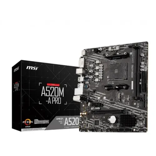 Placa-Mãe MSI A520M-A PRO, AMD AM4, mATX, DDR4, Preto - A520M-A PRO