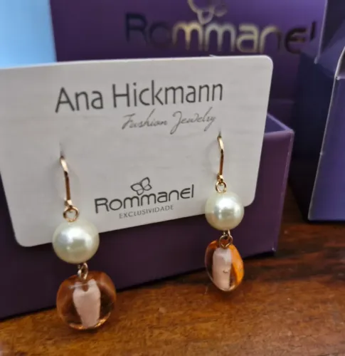 Semijoia Rommanel Brinco banhado Ouro 18k - Original