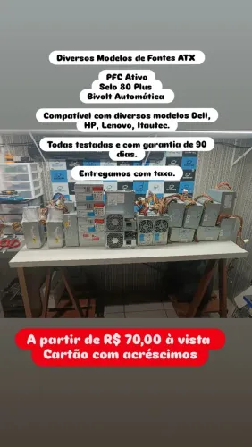 Fonte para Diversos Tipos de PC Dell, Lenovo, HP, Itautec...
