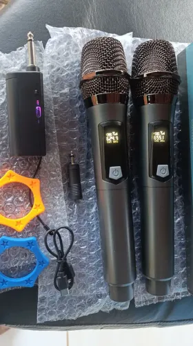 Microfone duplo sem fio