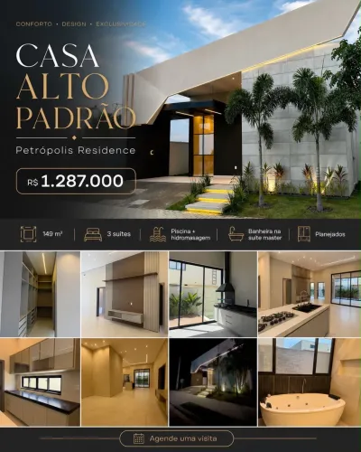 Casa Alto Padrão Petrópolis Residence | 3 Suítes + Piscina | R$ 1.287.000