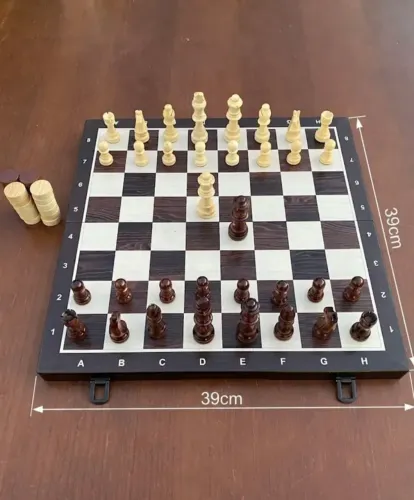 Xadrez Dama Profissional Tabuleiro Grande Magnético Madeira