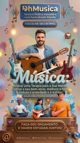 Aula de Música Teclado, Violão Baixo ou Guitarra 