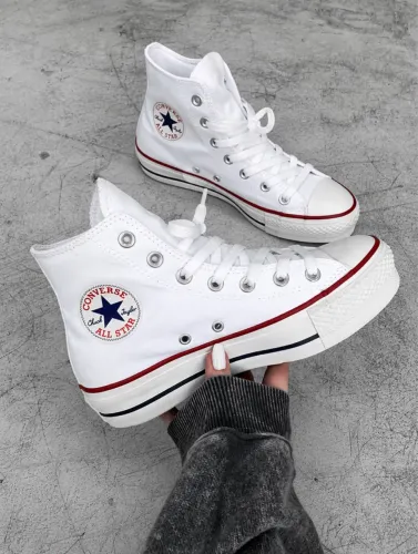 Tênis Converse All Star Cano Alto Plataforma Branco Original Novo 38
