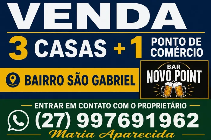 São 3 casas e 1 comercial 