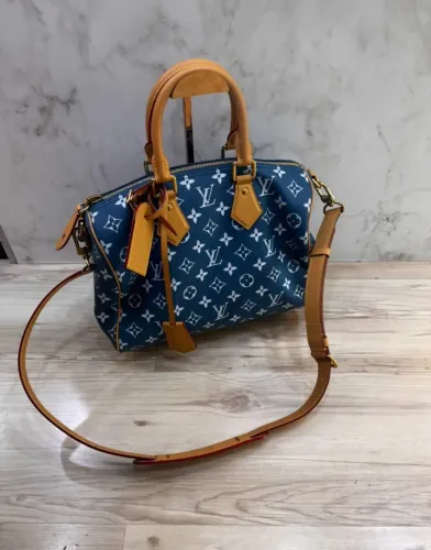 Bolsa de couro legítimo modelo reversível speedy p9 italiano Louis Vuitton 2 bolsas em 1