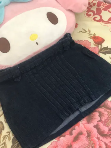 mini saia jeans y2k