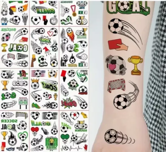 adesivos de tatuagem falsa de futebol