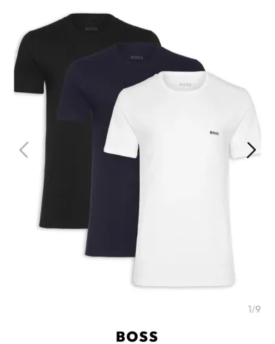 Kit de 3 Camisetas Masculina Hugo Boss