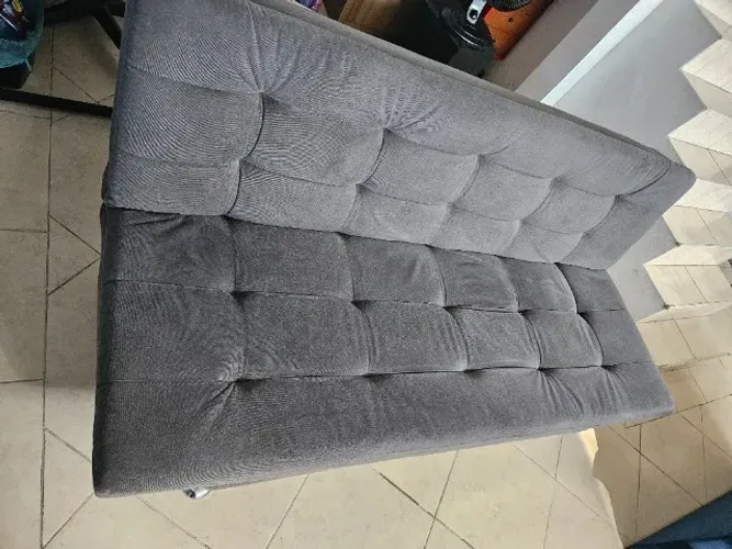 Sofá-Cama 3 Lugares Casal Lux Suede Cinza